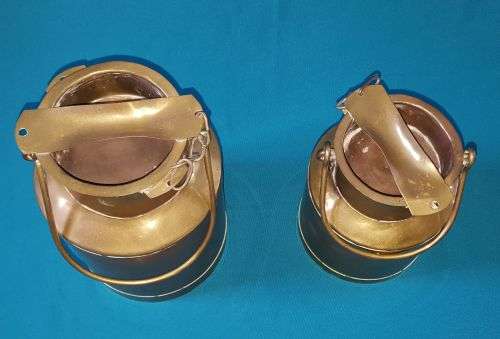 2 VINTAGE BRASS MILK CANS