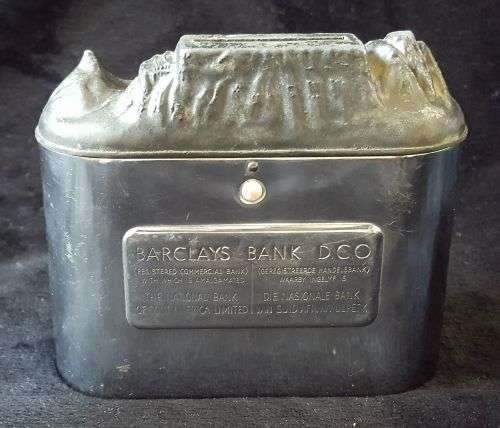 OLD BARCLAYS BANK (TABLE MOUNTAIN) SAVINGS BOX/ MONEY BANK