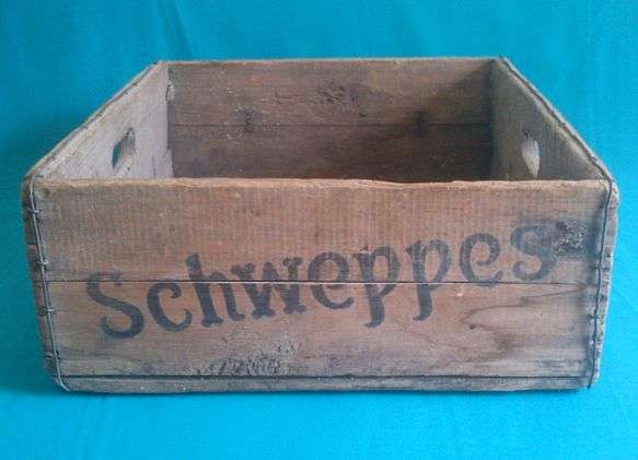 OLD WOODEN SCHWEPPES CRATE