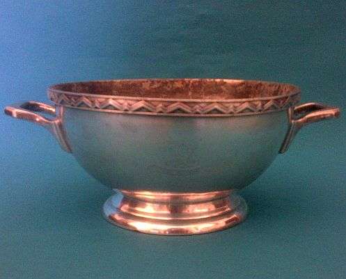 OLD HEAVY SILVER PLATED MAPPIN & WEBB'S PRINCE'S PLATE BOWL WITH HANDLES