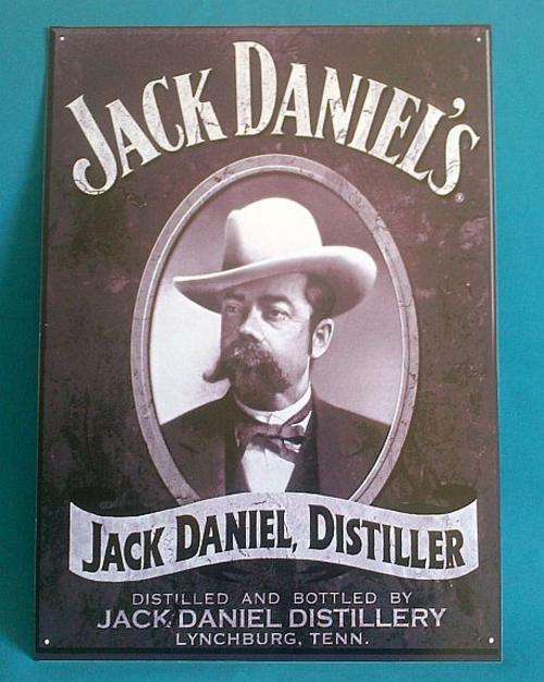 LARGE JACK DANIEL'S TIN SIGN DEPICTING 'JACK DANIEL'