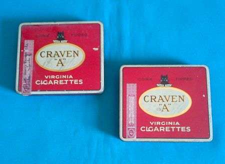 2 OLD CRAVEN "A" CIGARETTE TINS