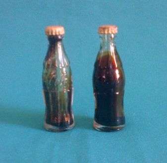 2 OLD MINIATURE COCA-COLA GLASS BOTTLES
