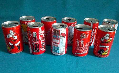 10 ASSORTED COCA-COLA 340ML EMPTY TIN CANS