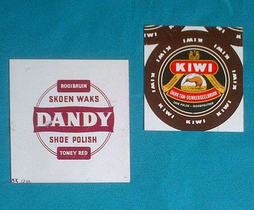 2 VINTAGE SHOE POLISH/ "SKOEN WAKS" TIN SIGNS