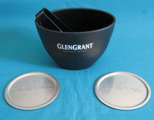 NICE GLENGRANT SINGLE MALT WHISKY ICE BUCKET & COASTERS