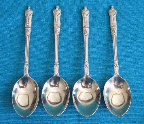SET OF 4 OLD SILVER PLATED (E.P.N.S) APOSTLE SPOONS