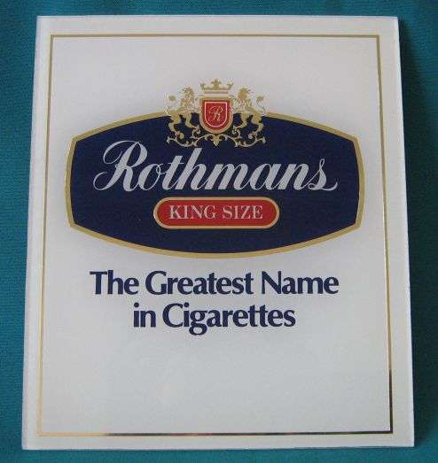 OLD ROTHMANS KING SIZE CIGARETTES ADVERTISING SIGN