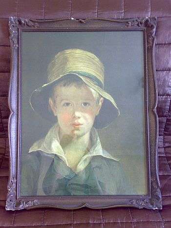 OLD PRINT OF AN 1820 OIL PAINTING