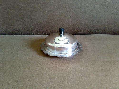 OLD SILVER PLATED BUTTER DISH