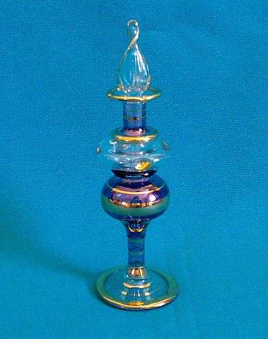 MOST BEAUTIFUL PURPLE & GOLD FINE GLASS PERFUME BOTTLE