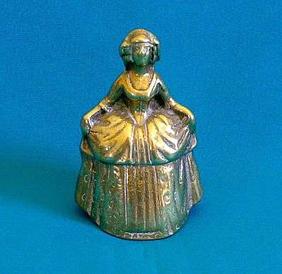 STUNNING HEAVY BRASS LADY FIGURE BELL