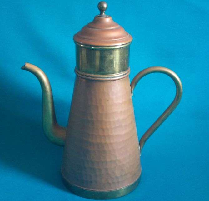 OLD BELGIUM MADE COPPER & BRASS KETTLE