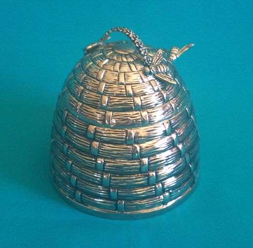 STUNNING "GODINGER" HONEY POT>>>BEE & FLOWER DETAIL!