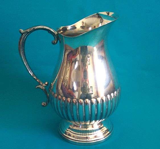EMESS SILVER PLATED WATER JUG>>>DECORATIVE HANDLE