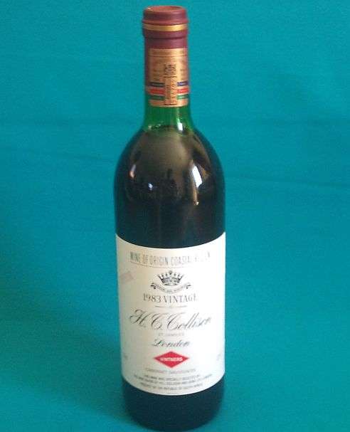 BOTTLE OF "H.C COLLISON CABERNET SAUVIGNON 1983" WINE