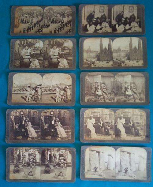 LOT OF EARLY 1900's UNDERWOOD STEREOSCOPE PHOTOS / SLIDES