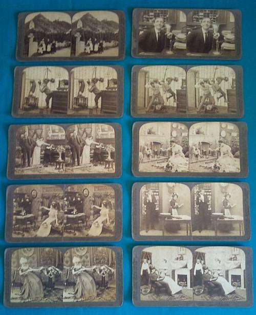 LOT OF EARLY 1900's UNDERWOOD STEREOSCOPE PHOTOS / SLIDES