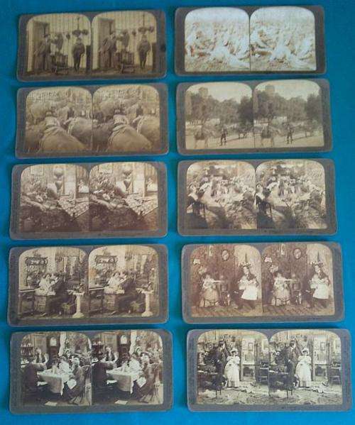 LOT OF EARLY 1900's UNDERWOOD STEREOSCOPE PHOTOS / SLIDES