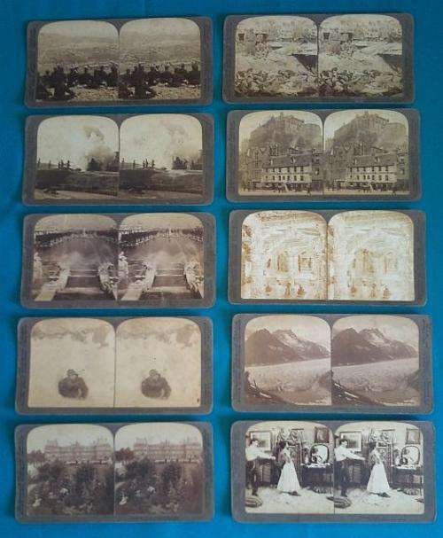 LOT OF EARLY 1900's UNDERWOOD STEREOSCOPE PHOTOS / SLIDES