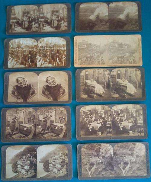 LOT OF EARLY 1900's UNDERWOOD STEREOSCOPE PHOTOS / SLIDES