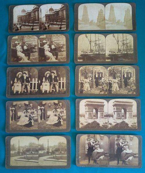 LOT OF EARLY 1900's UNDERWOOD STEREOSCOPE PHOTOS / SLIDES
