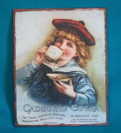 "CADBURY'S COCOA" TIN/ METAL SIGN