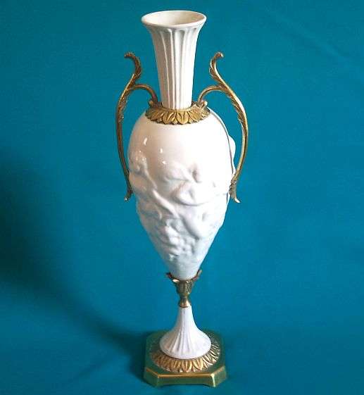 STUNNING CERAMIC & BRASS DECORATIVE VASE>>>UNIQUE!