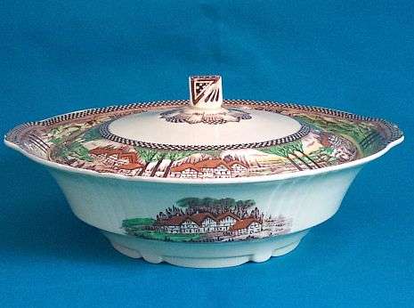 BEAUTIFUL MYOTT SON & CO. "COUNTRYSIDE" TUREEN WITH LID