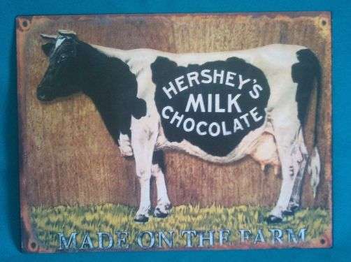 "HERSHEY'S MILK CHOCOLATE" TIN/ METAL SIGN