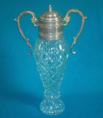 OLD CUT GLASS & SILVER PLATED JAR/ VASE WITH LID>>>STUNNING!