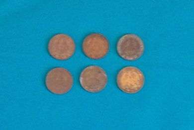 6 UNION OF SA 1/4 PENNY COINS (1940'S)