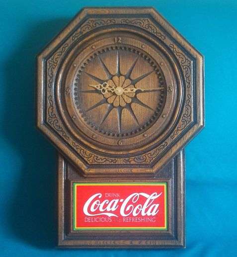 WOODEN COCA-COLA WALL CLOCK