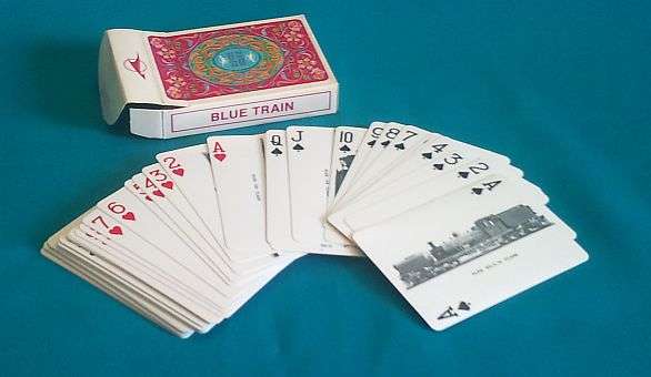 BLUE TRAIN PLAYING CARDS IN BOX