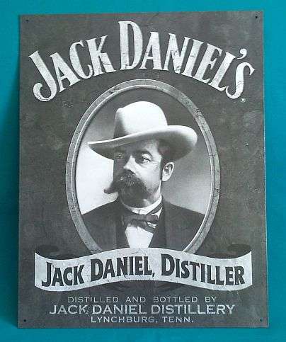 LARGE JACK DANIEL'S TIN SIGN DEPICTING 'JACK DANIEL'