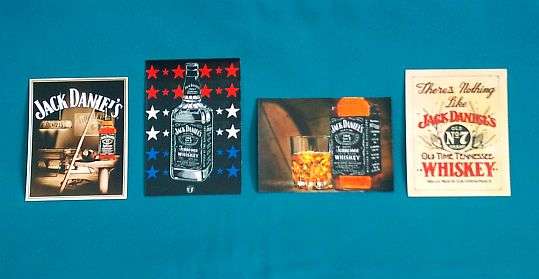 4 ASSORTED JACK DANIEL'S FRIDGE MAGNETS