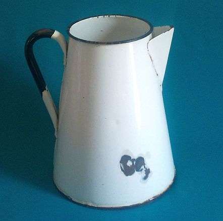 LARGE OLD ENAMEL JUG