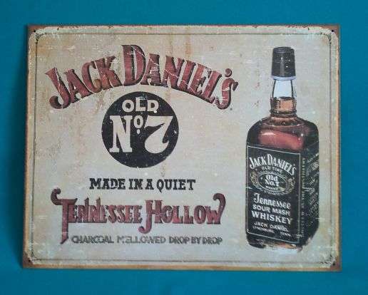 JACK DANIEL'S OLD NO. 7 TENNESSEE HOLLOW TIN SIGN