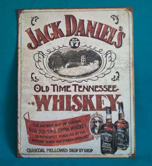 JACK DANIEL'S OLD TIME TENNESSEE WHISKEY TIN SIGN