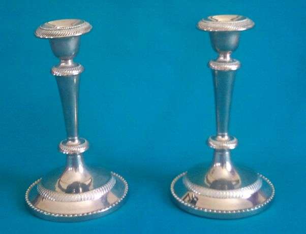 BEAUTIFUL PAIR OF SILVER PLATED CANDLE STICKS
