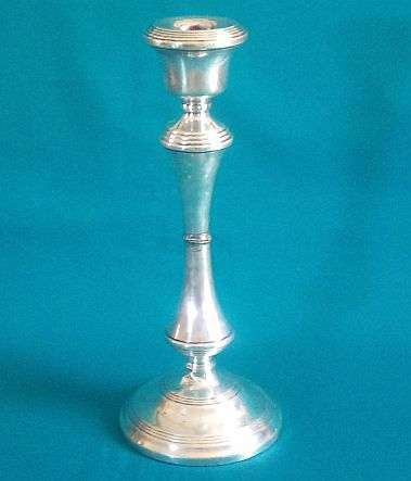 LARGE HALLMARKED SILVER (BIRMINGHAM) CANDLE STICK (600g)