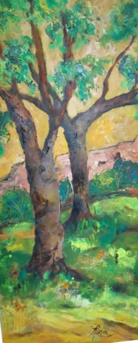 Spring by Rina Jonker 30 x 70 cm Oil on Canvas