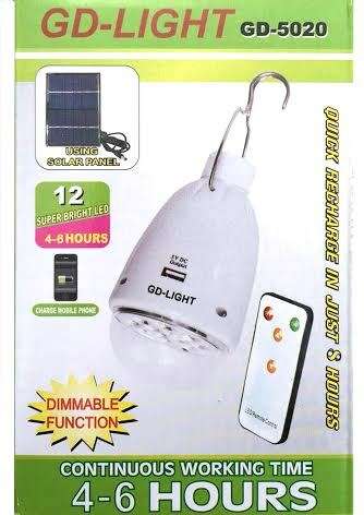 SOLAR LED DIMMABLE LAMP WITH USB INPUT WITH REMOTE GD-5020