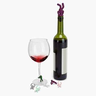 DRINKING BUDDY CHARMS AND STOPPER