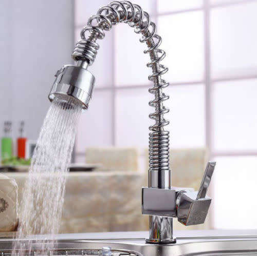 NICKEL BRUSHED KITCHEN PULL OUT SPRAY BASIN SINK TAPS MIXER
