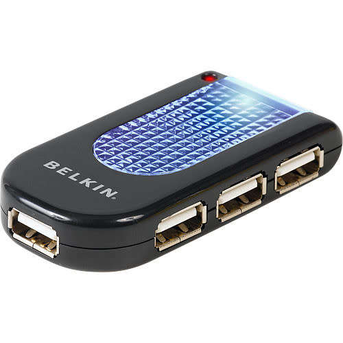 BELKIN  4-PORT USB LIGHTED TRAVEL HUB