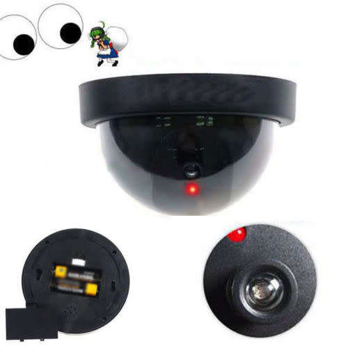 Black Fake Pretend Dummy Hemisphere Ball Realistic Looking Security Camera
