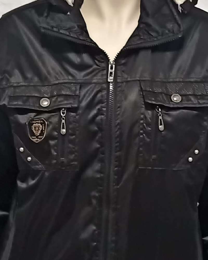 Black faux leather biker jacket size 32/34