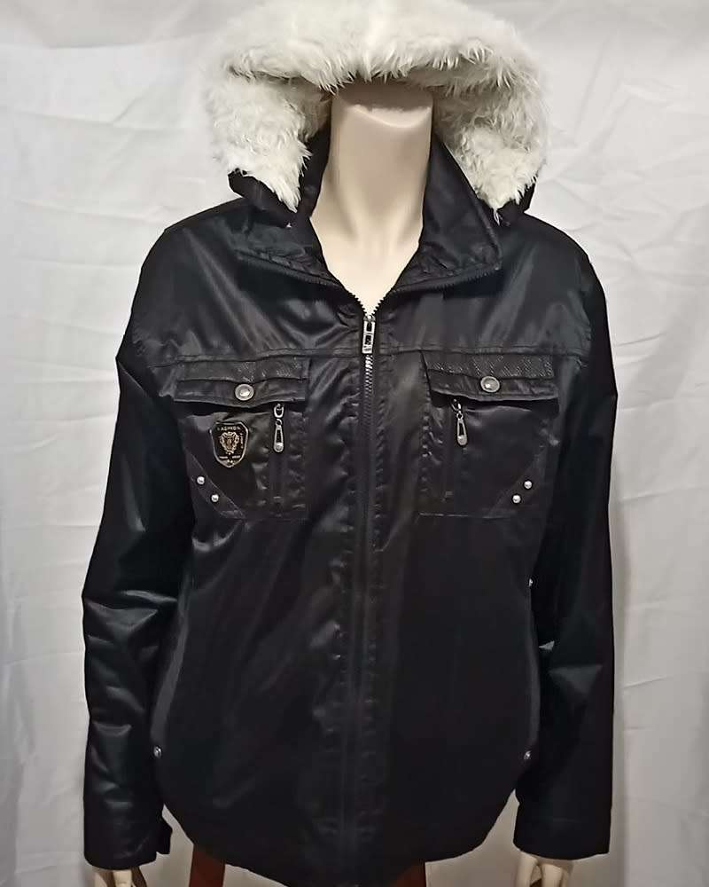Black faux leather biker jacket size 32/34