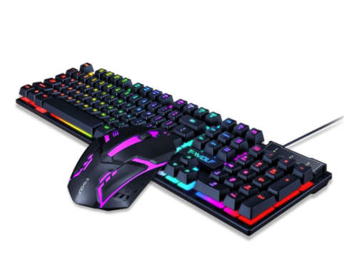 T-Wolf Rainbow Backlit Gaming Keyboard and Mouse set GG-TF-200